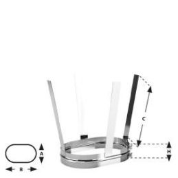 Retubing centering collar for Oval single wall flue