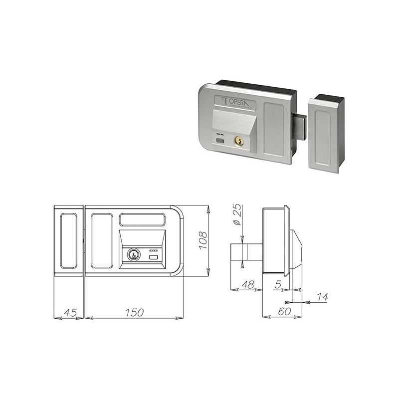 Electric gate lock OPERA 28001 automatic reclosing