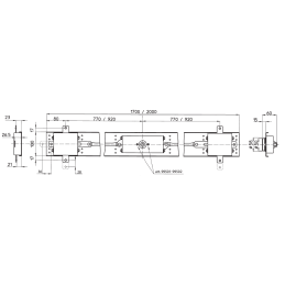 Serratura per porte basculanti Mottura 45.1170Kit 4 punti chius.