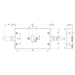 Lock for overhead doors Mottura 45.8750T