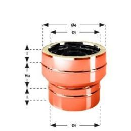 Single-double flue double wall junction ISO25 De Marinis Copper