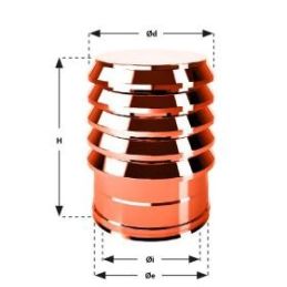 Double wall flue ring hat ISO25 De Marinis Copper