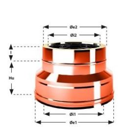 Double wall flue reduction connection ISO25 De Marinis Copper