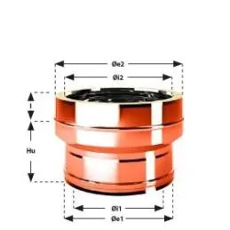 Double wall flue connection ISO25 De Marinis Copper