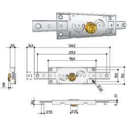 PREFER A211 central roller shutter lock with straight bolts