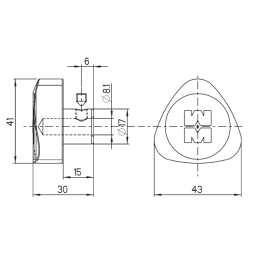 Mottura knob 99.512 for European cylinder