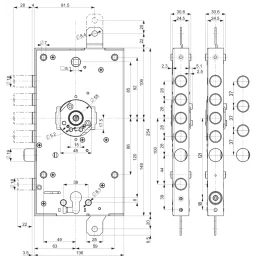 Armoring door lock Mottura 3DKEY 3D.587 Double system