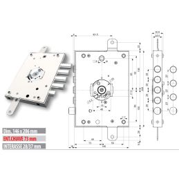 Serratura porta blindata Mottura 3DKEY 893D.571DR per DIERRE