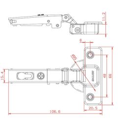 Cerniera per ante mobili 110° base 35mm collo 0 Salice C2A6A99