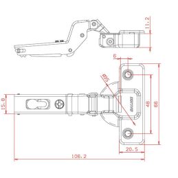 Hinge for furniture doors 110° base 35mm neck 17 Salice C2A6P99