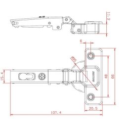 Cerniera per ante mobili 94° base 35mm collo 0 Salice C2ABA99