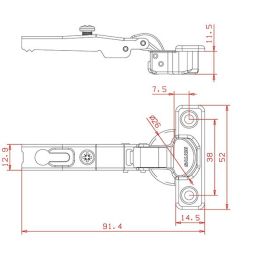 Cerniera per ante mobili 94° base 26mm collo 0 Salice C6A7C99