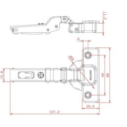 Hinge for furniture doors 94 ° base 35mm neck 9 Salice C2ABG99