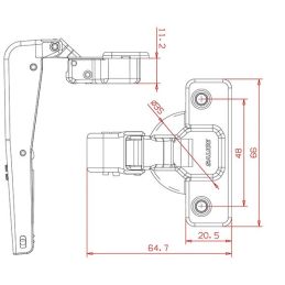 Hinge for mobile doors 94 ° base 35mm Salice C2ABN99AC