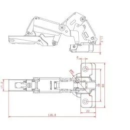 Cerniera per ante mobili 165° base 35mm collo 0 Salice C2AFA99