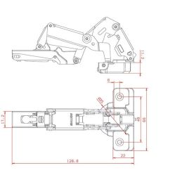 Hinge for furniture doors 165 ° base 35mm neck 0 Salice C2AFA99