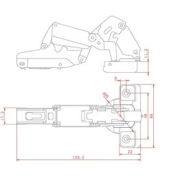 Cerniera per ante mobili 165° base 35mm collo 9 Salice C2AFG99