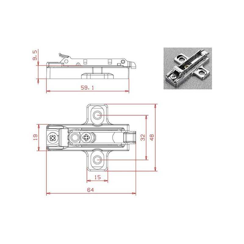 Snap base for Salice BAR3R69 hinges height 6