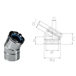 30 ° Bend CXC4 COAXIAL Inox Coaxial flue