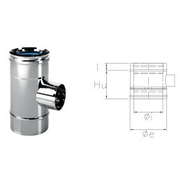 90 ° T fitting for air supply CXTRT COAXIAL Inox Coaxial flue