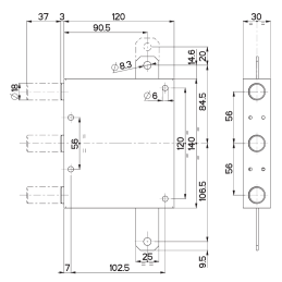 Diverter 96.087 / 3 with 3 bolts for Mottura locks