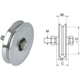 Ruota per cancelli gola a V 2 cuscinetti COMBI 406