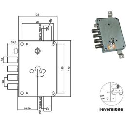 Lock for armored doors MOIA RCE664 / 280RF conversion for