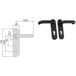 Maniglie Cisa 07070.26 per serratura tagliafuoco COPPIA