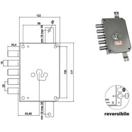 Serratura MOIA RCE663/280RF cilindro Euro conversione per