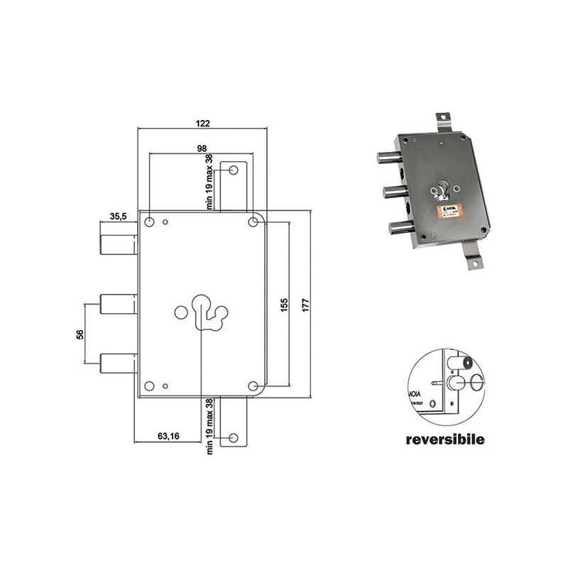 MOIA lock RCE663 / 560RF Euro conversion cylinder for CERUTTI