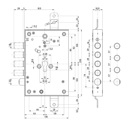 Security door lock Mottura 87.377 Euro profyle