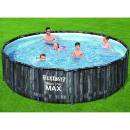 BestWay 5614Z Power Steel Rattan 427 round outdoor pool