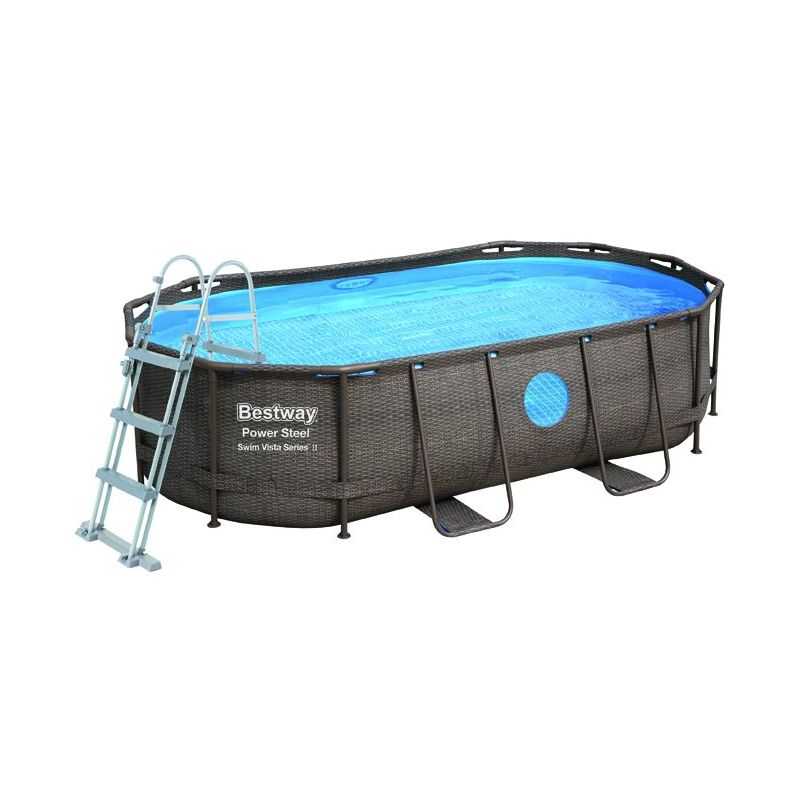 Piscina esterna ovale BestWay 56714 Power Steel Rattan