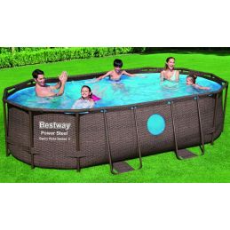 Piscina esterna ovale BestWay 56714 Power Steel Rattan