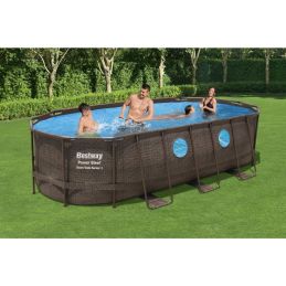 Piscina esterna ovale BestWay 56716 Power Steel Rattan