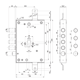 Security door lock Mottura 85.571 Euro profyle