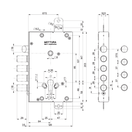 Serratura porta blindata Mottura 84.515 triplice 1/2g cil.euro