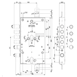 Armored door lock Mottura 84.395 Special triple 1 / 2g cil.euro