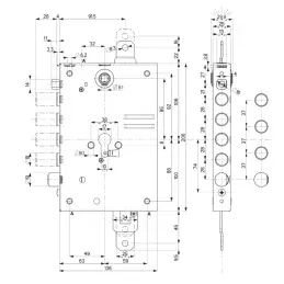 Security door lock Mottura 85.A571 Automatic triple 1 / 2g