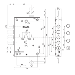 Armored door lock Mottura 85.37ENE Electric triple 1 / 2g