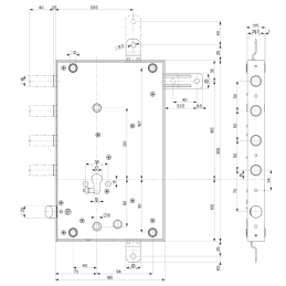 Mottura security door lock SERRABLINDA 85.461 triple 1 / 2g