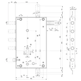 Mottura security door lock SERRABLINDA 85.461 triple 1 / 2g