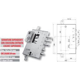 Serratura porta blindata Mottura 89.NR497GR per GARDESA