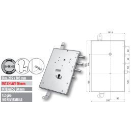 Serratura porta blindata Mottura 89.8461GRL per GARDESA