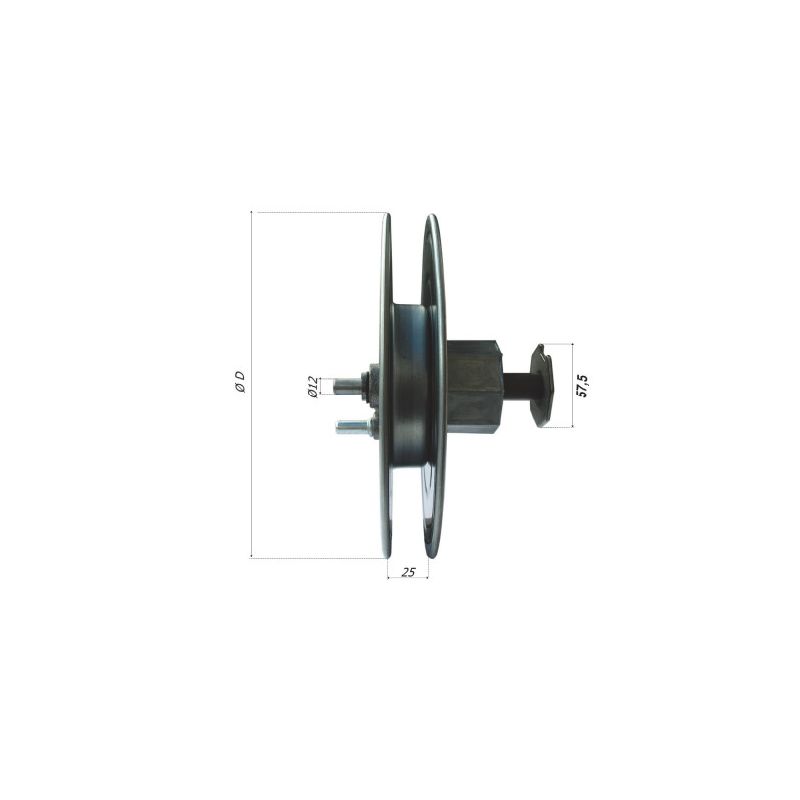 Reduction pulley for roller shutter shaft - cap for metal roller