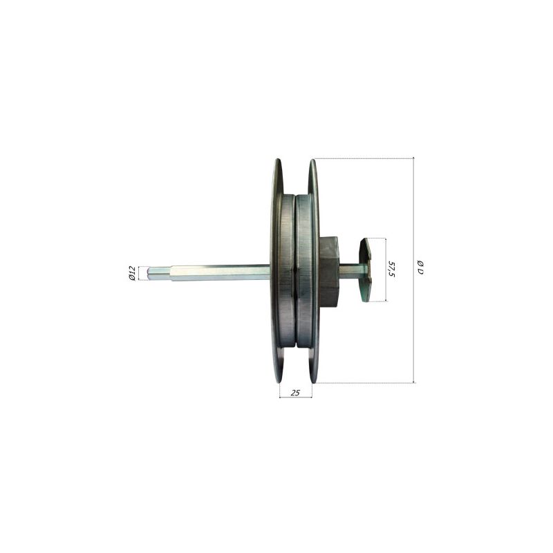 Pulley for roller shutter shaft - cap for adjustable metal