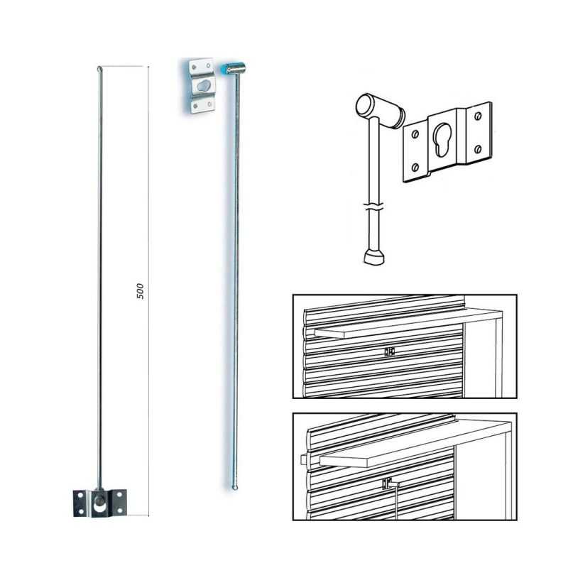 Safety hook for roller shutters Hammer with rod