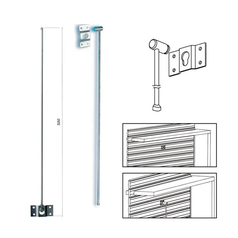 Safety hook for roller shutters Hammer with rod Safety hook for roller shutters Hammer with rod