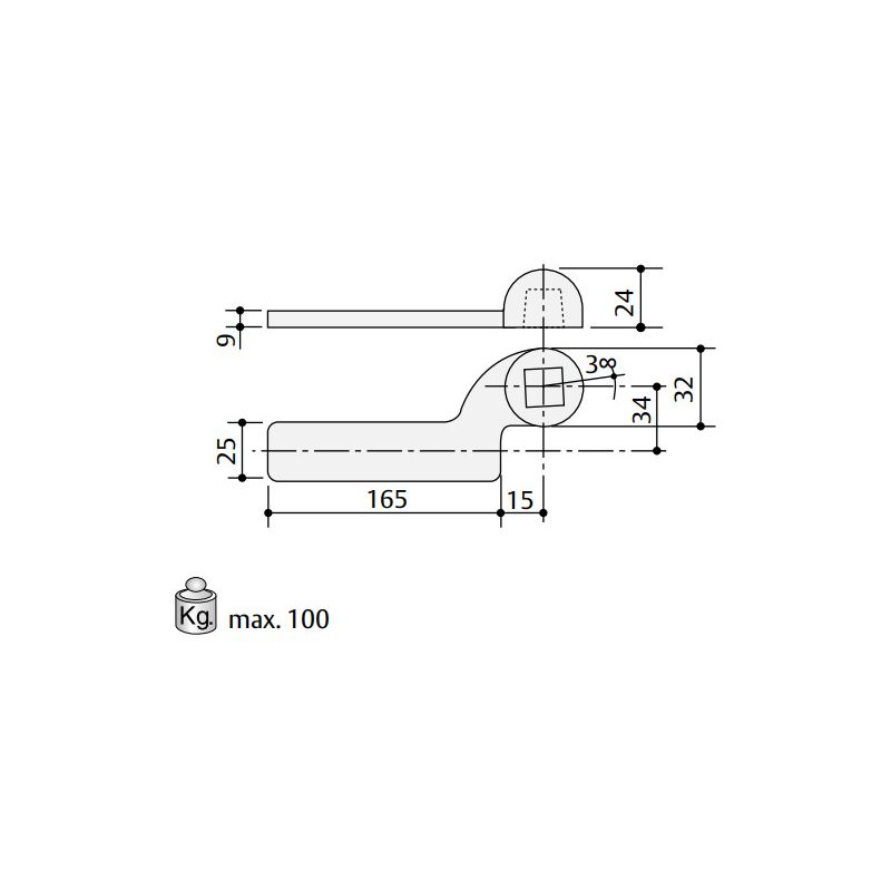 [Spare part] AC1 arm for MAB floor door closer