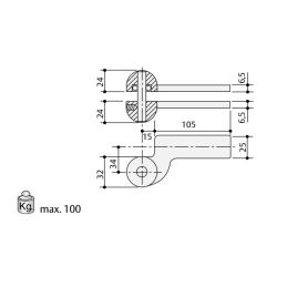 [Spare part] AC7 arm for MAB floor door closer